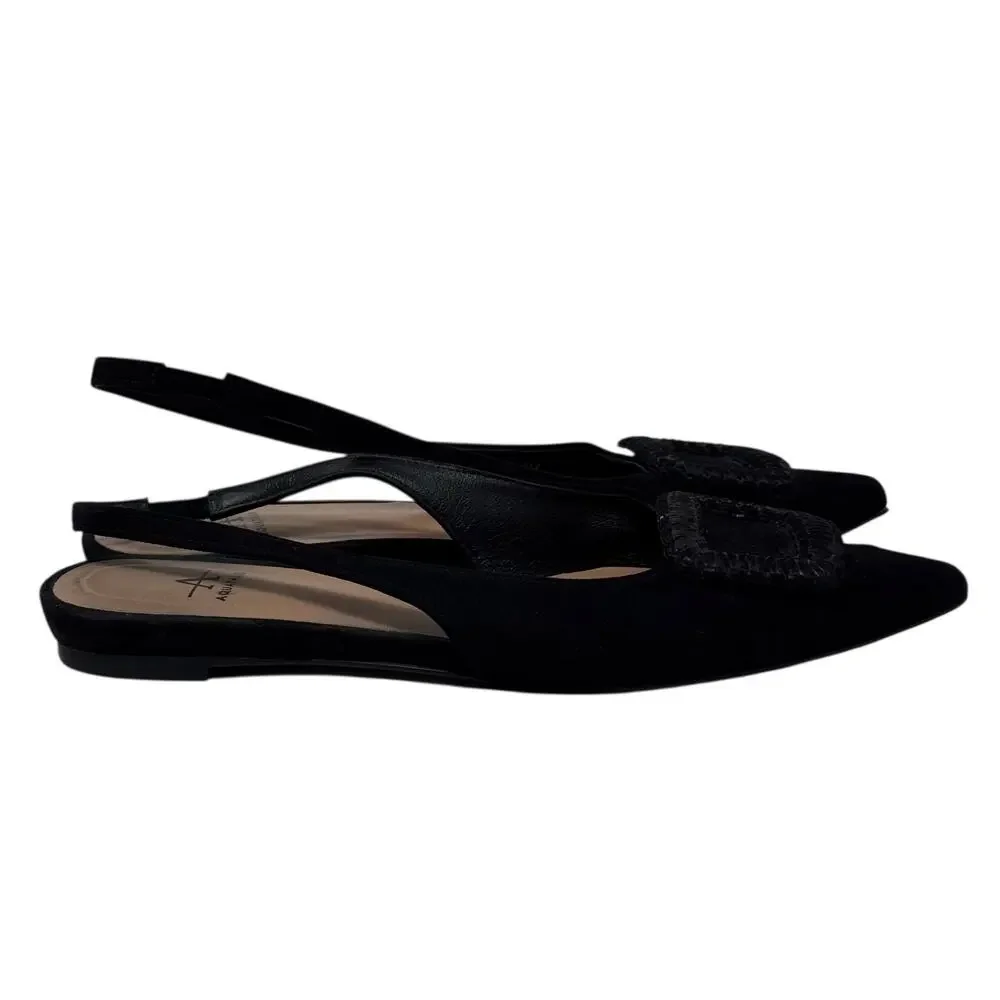 Aquatalia Women's Suede Pointed Toe Buckle Slingback Size 9 - Picture 5 of 9